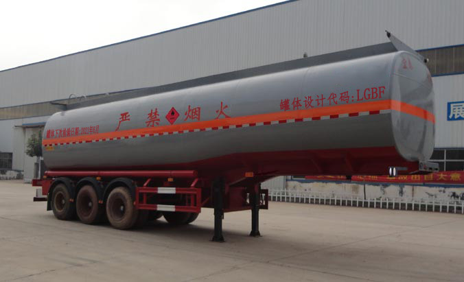 正康宏泰牌12米30.5吨3轴易燃液体罐式运输半挂车(HHT9409GRY)