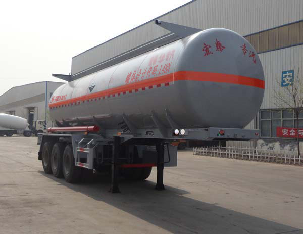 正康宏泰牌9.8米32.7吨3轴腐蚀性物品罐式运输半挂车(HHT9404GFW)