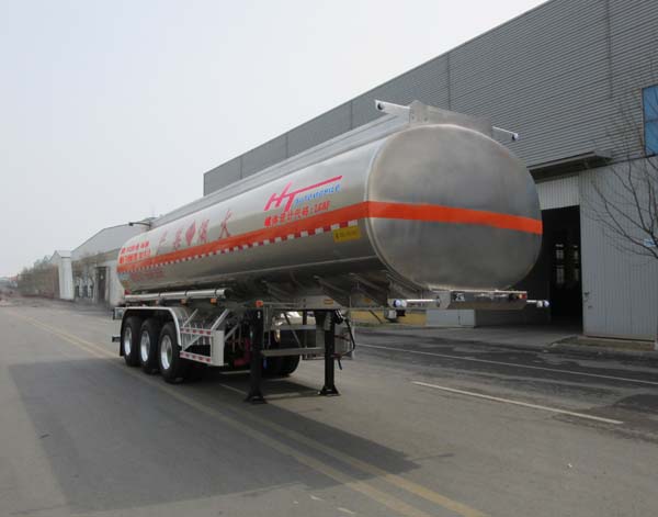 冀宁宏泰牌10.5米34.4吨3轴铝合金易燃液体罐式运输半挂车(NHT9406GRY)