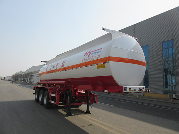 冀宁宏泰牌10米32.7吨3轴腐蚀性物品罐式运输半挂车(NHT9400GFW)