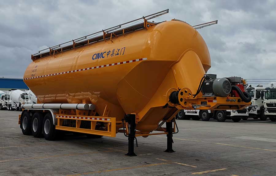 中集牌12米31吨3轴低密度粉粒物料运输半挂车(ZJV9401GFLJMA)