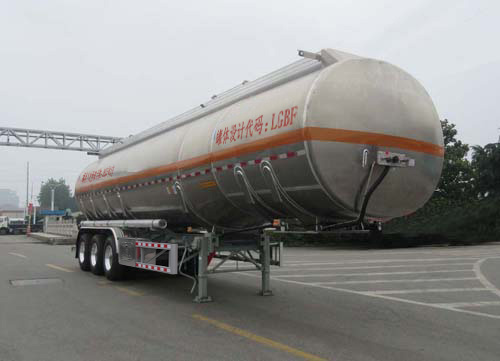 通华牌12.2米33.6吨3轴铝合金易燃液体罐式运输半挂车(THT9400GRYH)