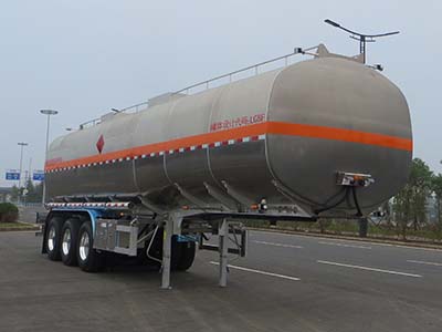 凌宇牌11.7米34.4吨3轴铝合金易燃液体罐式运输半挂车(CLY9407GRYB)