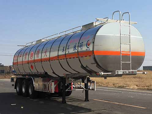 河海明珠牌11.8米33.4吨3轴易燃液体罐式运输半挂车(MZC9405GRY)