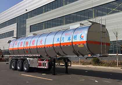 河海明珠牌12米33.3吨3轴易燃液体罐式运输半挂车(MZC9406GRY)