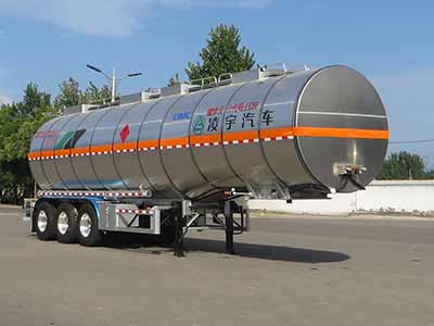 凌宇牌11.7米33.5吨3轴铝合金易燃液体罐式运输半挂车(CLY9408GRYH)