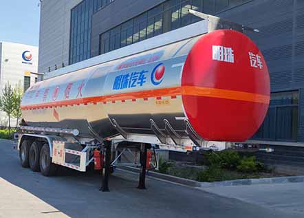 河海明珠牌12.2米33.5吨3轴铝合金易燃液体罐式运输半挂车(MZC9403GRYA)
