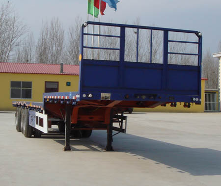 斯派菲勒牌13米34.2吨3轴平板运输半挂车(GJC9400TPB)