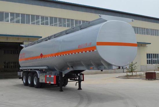 金碧牌12.1米30.1吨3轴易燃液体罐式运输半挂车(PJQ9401GRYH)