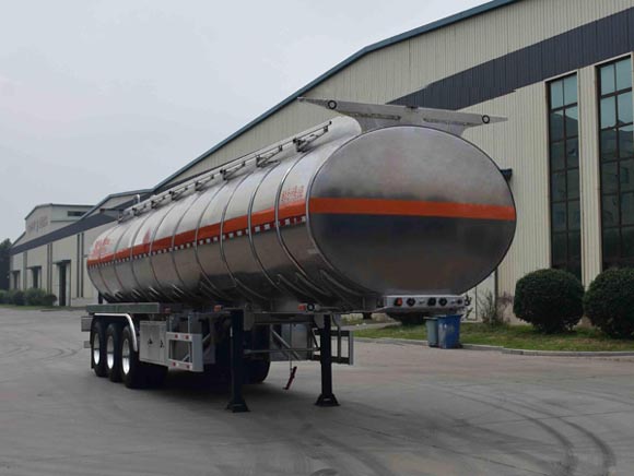 金碧牌12.4米33.4吨3轴铝合金易燃液体罐式运输半挂车(PJQ9403GRYL)