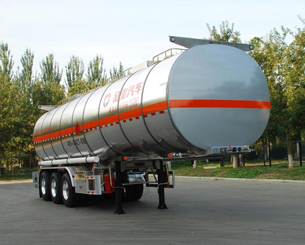 金玺牌11米33.6吨3轴铝合金易燃液体罐式运输半挂车(WPH9402GRYL)
