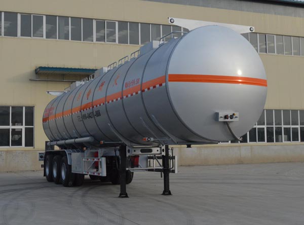 金碧牌12.8米30.9吨3轴易燃液体罐式运输半挂车(PJQ9400GRYB)