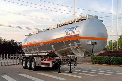 瑞江牌12.3米34吨3轴铝合金易燃液体罐式运输半挂车(WL9407GRYJ02)