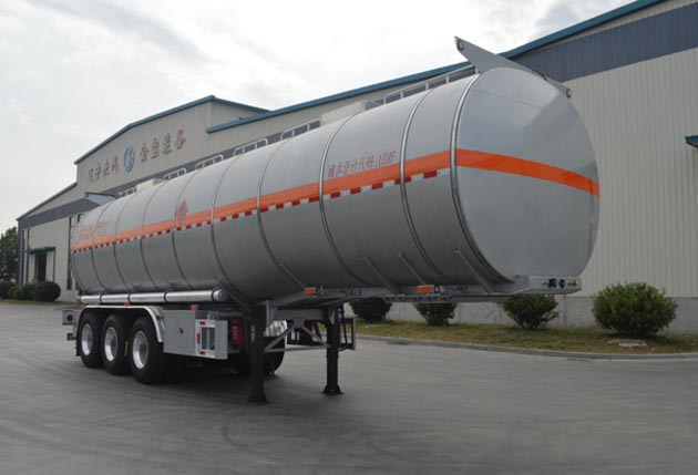 金玺牌11.2米33.6吨3轴铝合金易燃液体罐式运输半挂车(WPH9406GRYL)