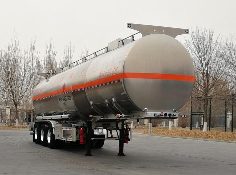 金玺牌11.8米34吨3轴铝合金易燃液体罐式运输半挂车(WPH9407GRYL)