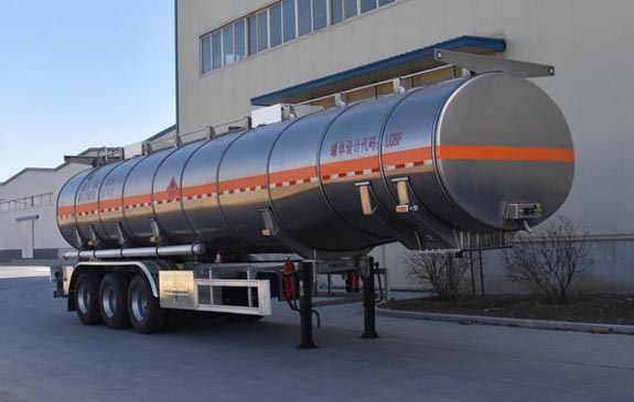 金玺牌12.5米33.5吨3轴铝合金易燃液体罐式运输半挂车(WPH9401GRYA)