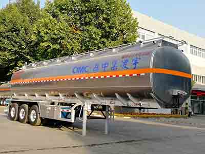 凌宇牌11.5米33.7吨3轴铝合金易燃液体罐式运输半挂车(CLY9401GRYW)