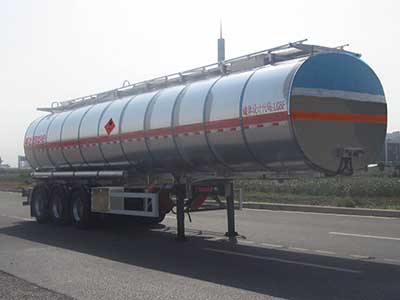 凌宇牌12.9米33吨3轴铝合金易燃液体罐式运输半挂车(CLY9401GRYH)