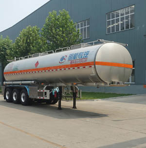 明航牌10.2米33.9吨3轴铝合金易燃液体罐式运输半挂车(ZPS9409GRYF)