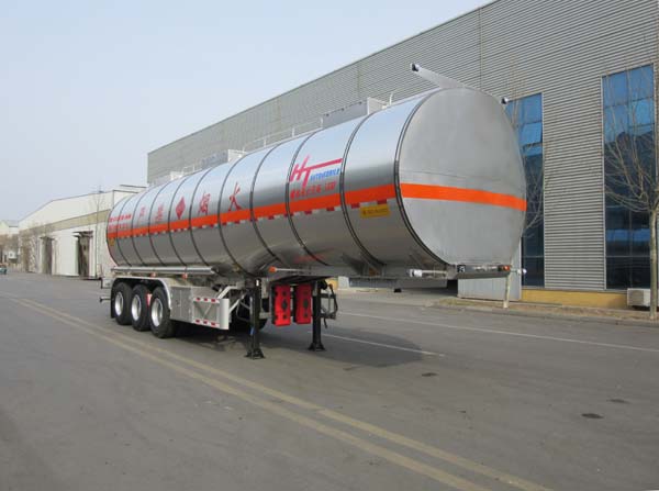 冀宁宏泰牌11.5米34吨3轴铝合金易燃液体罐式运输半挂车(NHT9408GRY)