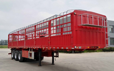 鲁玺牌13米34吨3轴仓栅式运输半挂车(LXP9400CCYQX)