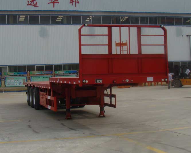华郓达牌13米33.6吨3轴平板运输半挂车(FL9401TPB)