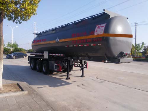 楚飞牌10米30吨3轴腐蚀性物品罐式运输半挂车(CLQ9400GFWB)