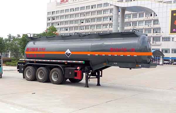 楚飞牌11米29.5吨3轴腐蚀性物品罐式运输半挂车(CLQ9403GFWB)