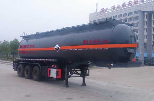 楚飞牌10.2米32吨3轴腐蚀性物品罐式运输半挂车(CLQ9408GFWB)