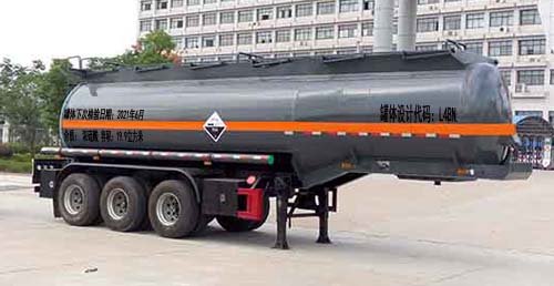 楚飞牌10米33.6吨3轴腐蚀性物品罐式运输半挂车(CLQ9409GFWB)