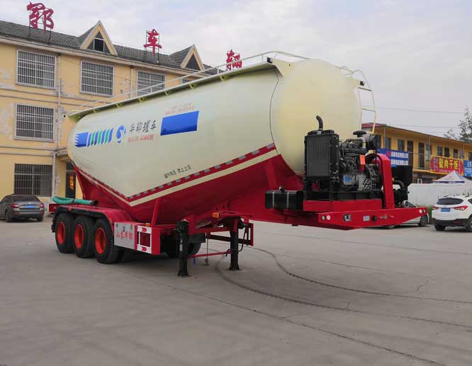 华郓达牌10.5米32.6吨3轴中密度粉粒物料运输半挂车(FL9402GFL)