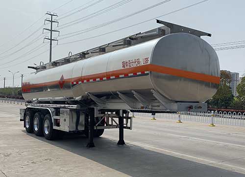 楚飞牌10.7米33.9吨3轴铝合金易燃液体罐式运输半挂车(CLQ9401GRYBA)