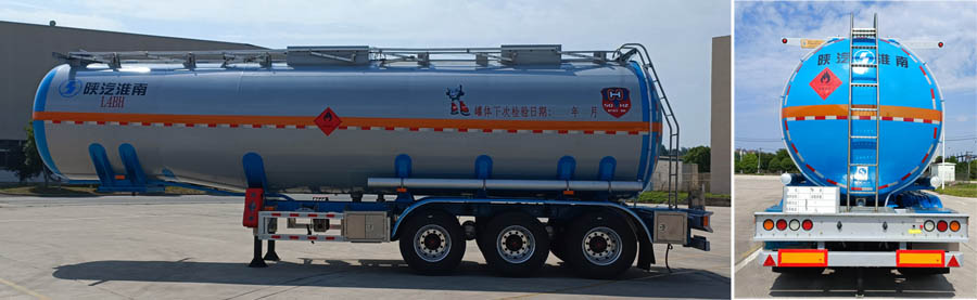 陕汽牌SHN9400GRYP427铝合金易燃液体罐式运输半挂车公告图片