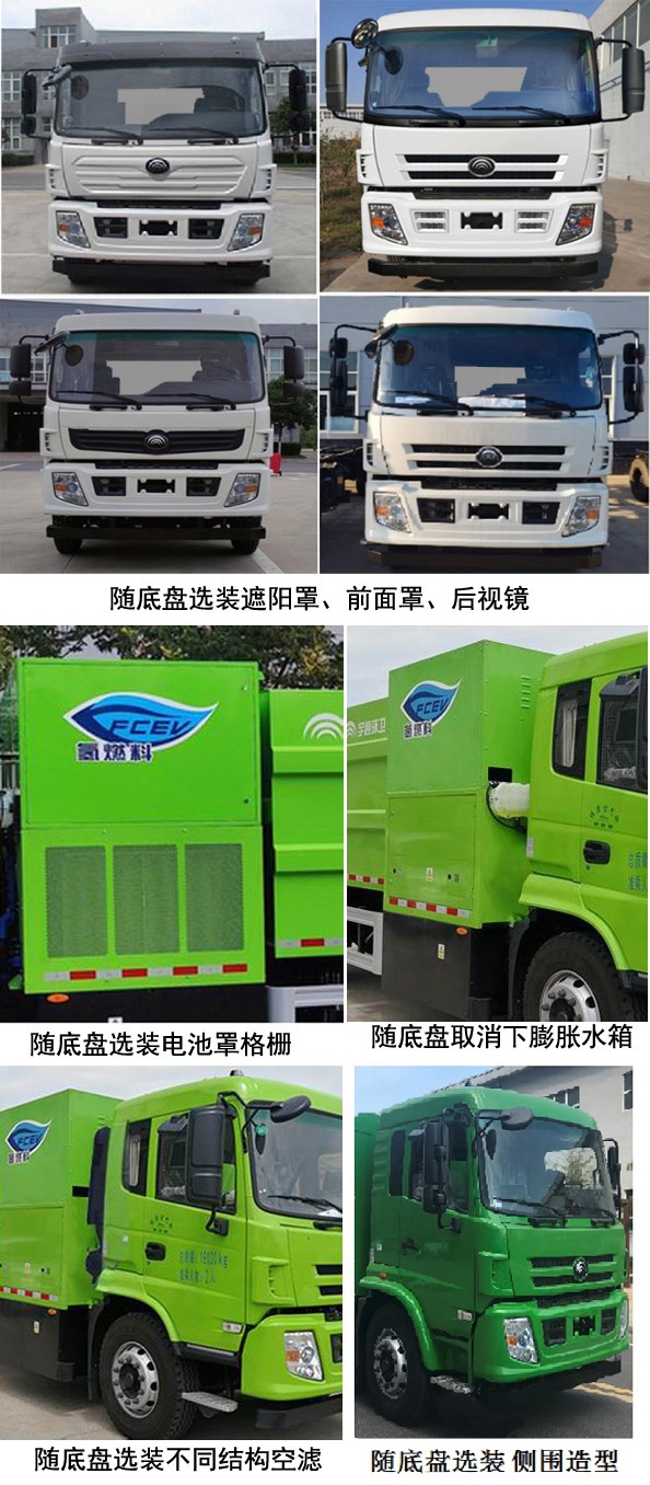 宇通牌YTZ5181ZXLD0FCEV燃料电池厢式垃圾车公告图片