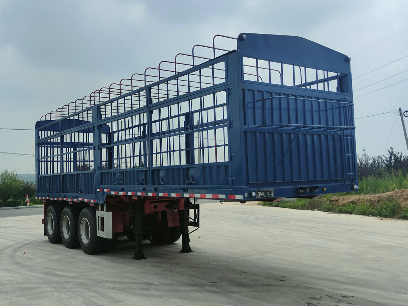齐鲁中亚牌10米34.8吨3轴仓栅式运输半挂车(DEZ9407CCYE)