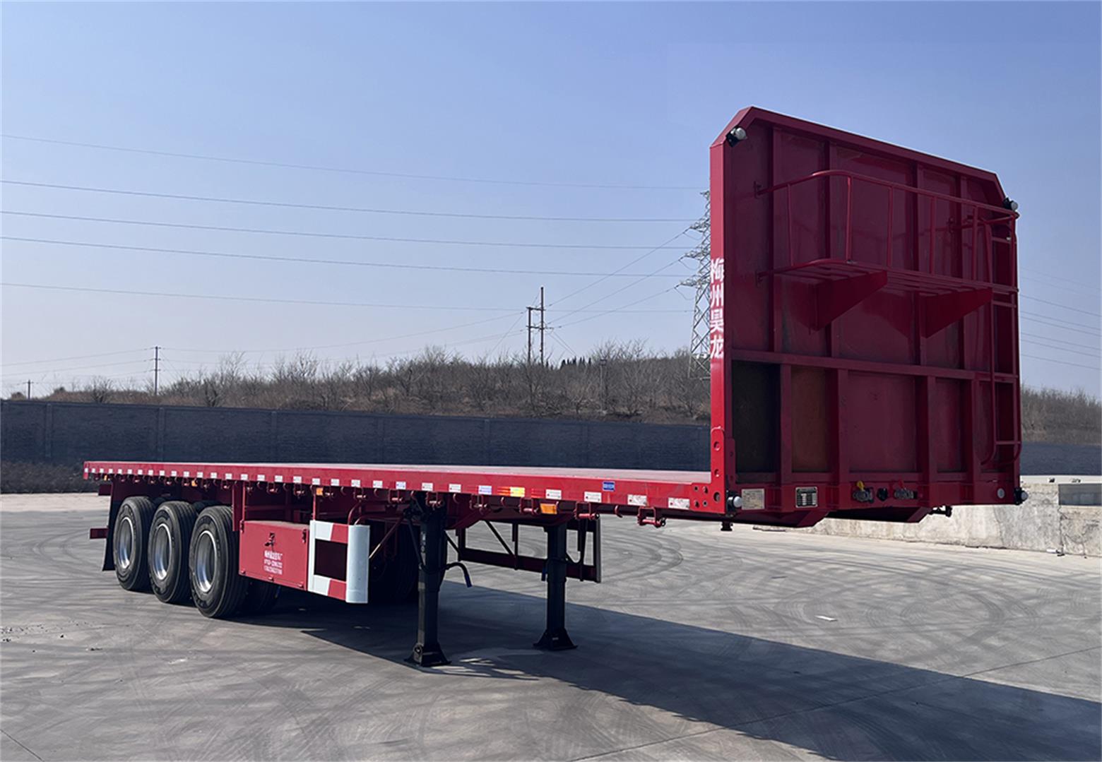 梅昊龙牌11.5米34.6吨3轴平板运输半挂车(GHL9401TPB)