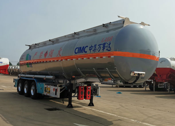 万事达牌12.2米33.3吨3轴铝合金易燃液体罐式运输半挂车(SDW9406GRY)
