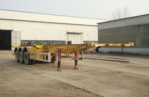 郓腾牌12.5米34.8吨3轴集装箱运输半挂车(HJM9400TJZ)