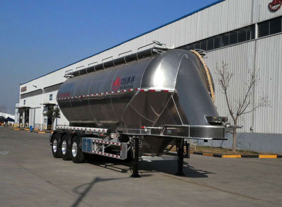 万事达牌10.9米34.1吨3轴铝合金中密度粉粒物料运输半挂车(SDW9400GFLA)