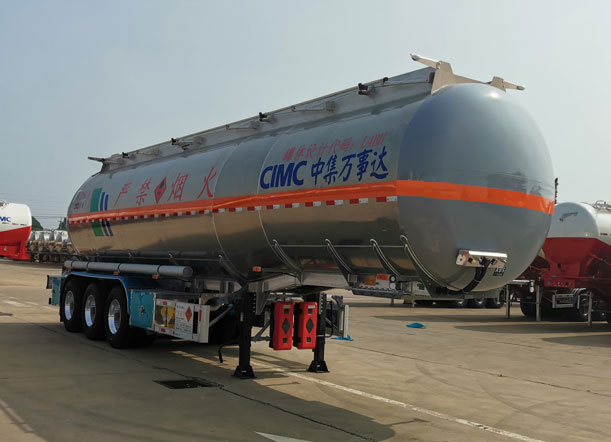 万事达牌12.3米33.8吨3轴铝合金易燃液体罐式运输半挂车(SDW9405GRYB)