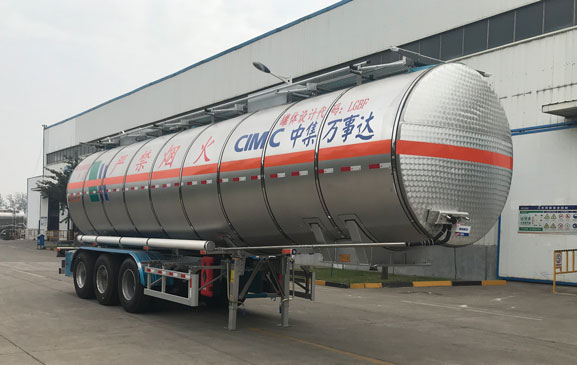 万事达牌11.1米32吨3轴易燃液体罐式运输半挂车(SDW9409GRYB)