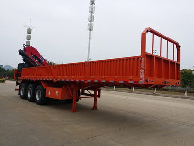 福狮牌11米27.7吨3轴随车起重运输半挂车(LFS9400JSQ)