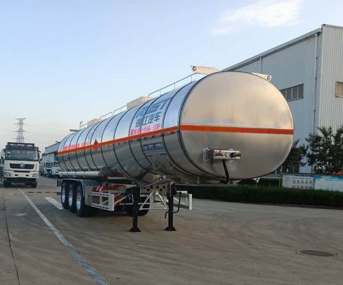瑞江牌11.3米34.1吨3轴铝合金易燃液体罐式运输半挂车(WL9400GRYM)