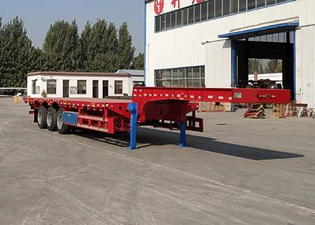 梁山开元牌13.8米32.9吨3轴低平板半挂车(LKY9400TDP)