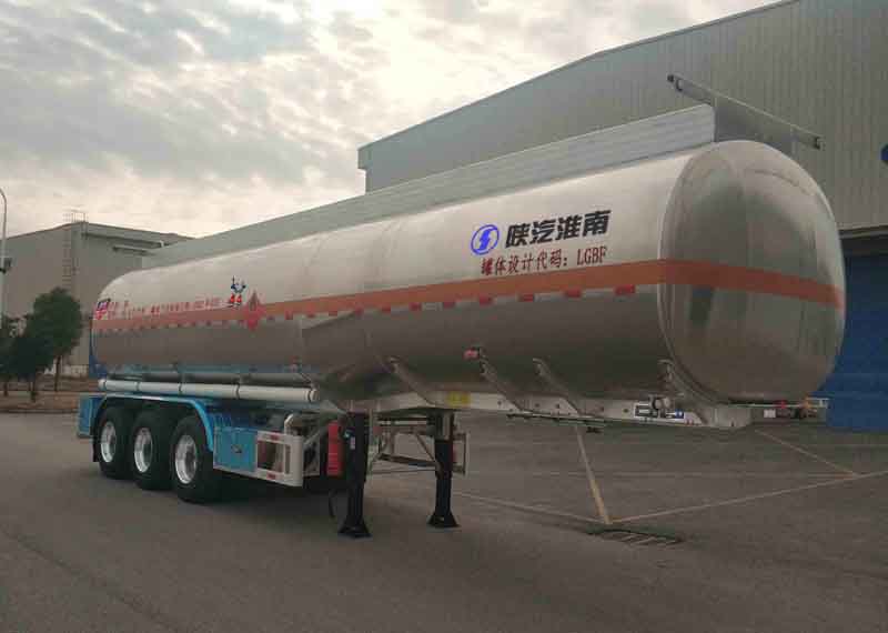 陕汽牌11米34.2吨3轴铝合金易燃液体罐式运输半挂车(SHN9400GRYP406)