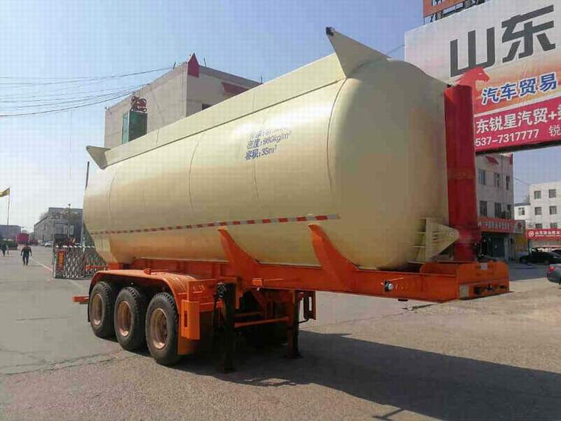 恩信事业牌10米31.5吨3轴中密度粉粒物料运输半挂车(HEX9403GFLZ)