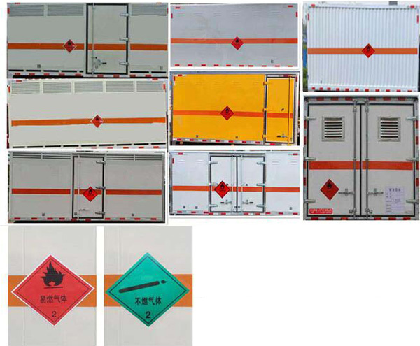 易燃气体厢式运输车图片