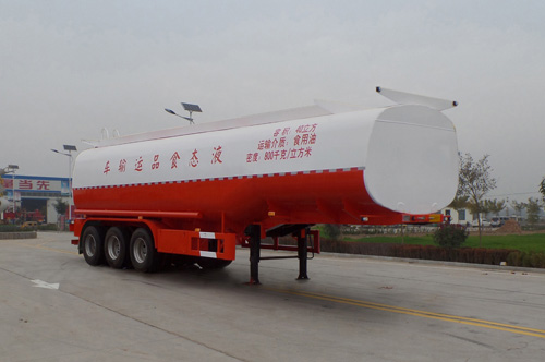 鲁旭达牌11.2米30.8吨3轴液态食品运输半挂车(LZC9400GYS)