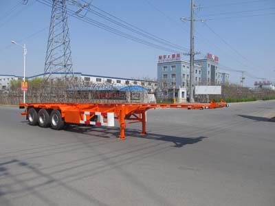 陆平机器牌12.4米34吨3轴危险品罐箱骨架运输半挂车(LPC9400TWYS)