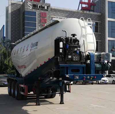 斯派菲勒牌9.6米33.2吨3轴中密度粉粒物料运输半挂车(GJC9407GFL)
